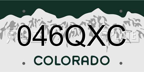 046QXC Colorado License Plate