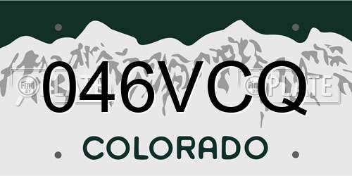 046VCQ Colorado License Plate