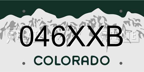 046XXB Colorado License Plate