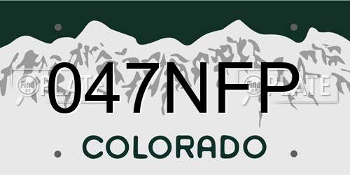 047NFP Colorado License Plate
