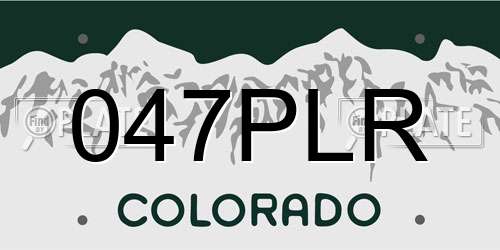 047PLR Colorado License Plate