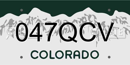 047QCV Colorado License Plate