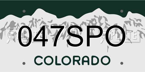 047SPO Colorado License Plate