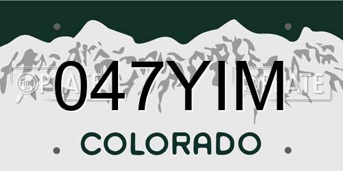 047YIM Colorado License Plate