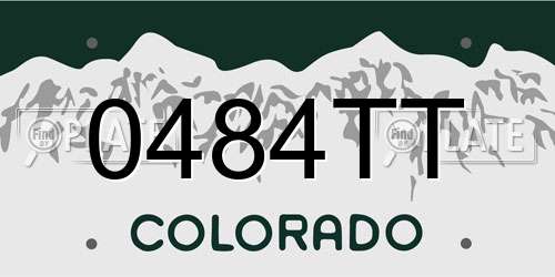 0484TT Colorado License Plate