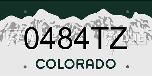 0484TZ Colorado License Plate