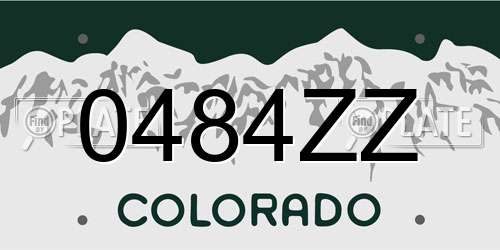0484ZZ Colorado License Plate