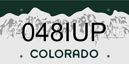 048IUP Colorado License Plate
