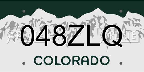 048ZLQ Colorado License Plate