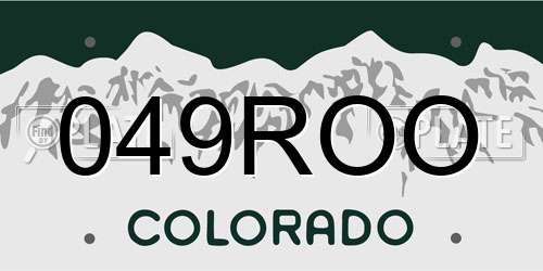 049ROO Colorado License Plate