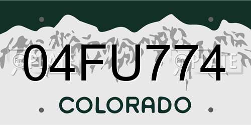 04FU774 Colorado License Plate