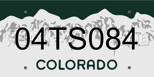 04TS084 Colorado License Plate