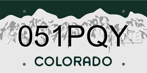 051PQY Colorado License Plate