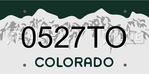 0527TO Colorado License Plate