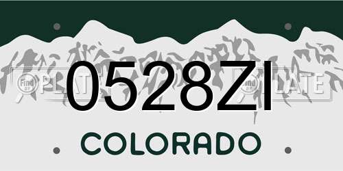 0528ZI Colorado License Plate