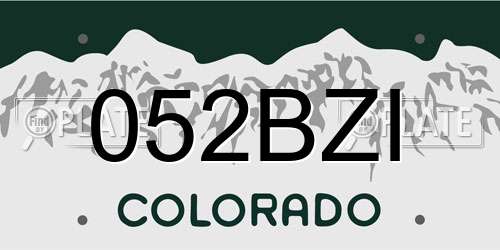 052BZI Colorado License Plate