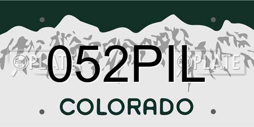 052PIL Colorado License Plate