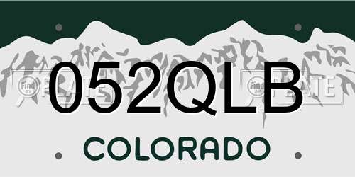 052QLB Colorado License Plate