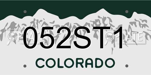 052ST1 Colorado License Plate