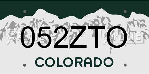 052ZTO Colorado License Plate
