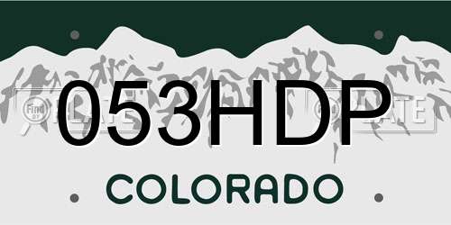 053HDP Colorado License Plate