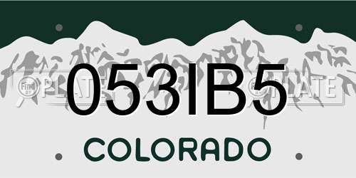 053IB5 Colorado License Plate