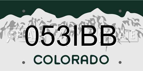 053IBB Colorado License Plate