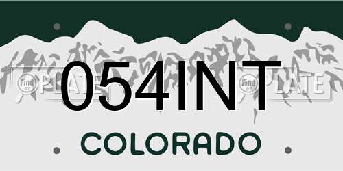 054INT Colorado License Plate