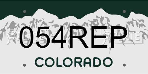 054REP Colorado License Plate