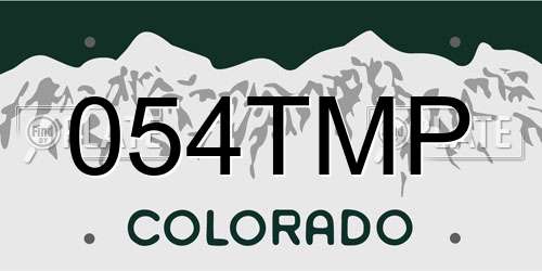 054TMP Colorado License Plate