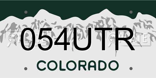 054UTR Colorado License Plate