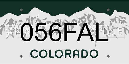 056FAL Colorado License Plate