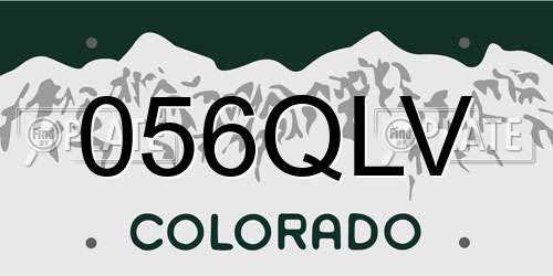 056QLV Colorado License Plate