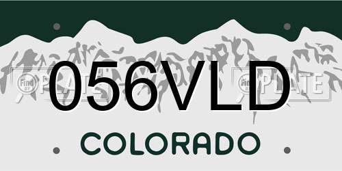 056VLD Colorado License Plate