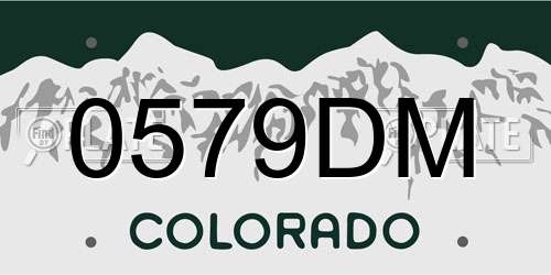 0579DM Colorado License Plate