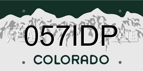 057IDP Colorado License Plate