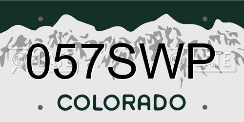 057SWP Colorado License Plate