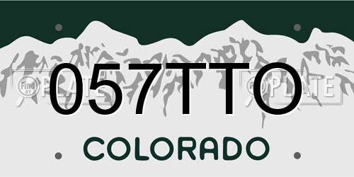 057TTO Colorado License Plate