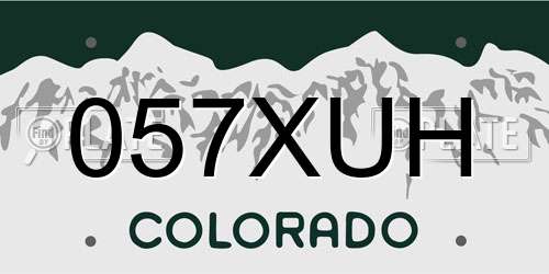 057XUH Colorado License Plate