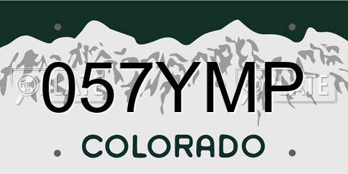 057YMP Colorado License Plate