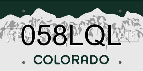 058LQL Colorado License Plate