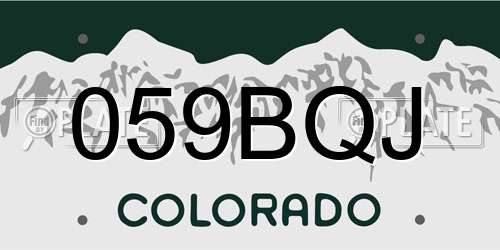 059BQJ Colorado License Plate