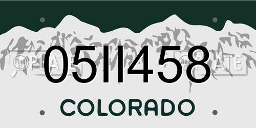 05II458 Colorado License Plate