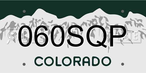 060SQP Colorado License Plate