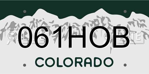 061HOB Colorado License Plate