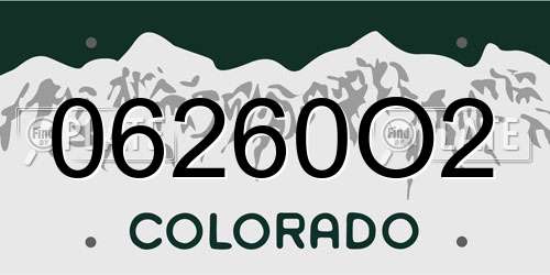 06260O2 Colorado License Plate