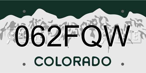 062FQW Colorado License Plate