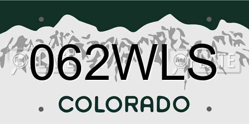 062WLS Colorado License Plate