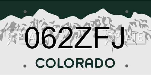 062ZFJ Colorado License Plate