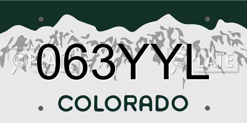 063YYL Colorado License Plate